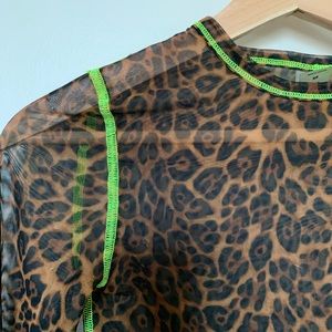 TNA Cool Sheer Leopard Print Tee
